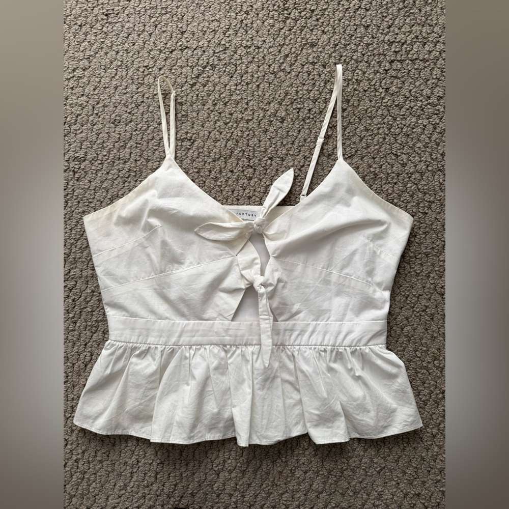 English Factory Cream Camisole with Bow Detail